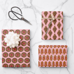Christmas Cookies Sand Tart Tree Linzer Torte Wrapping Paper Sheet