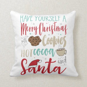 Christmas Cookies Santa Pillow