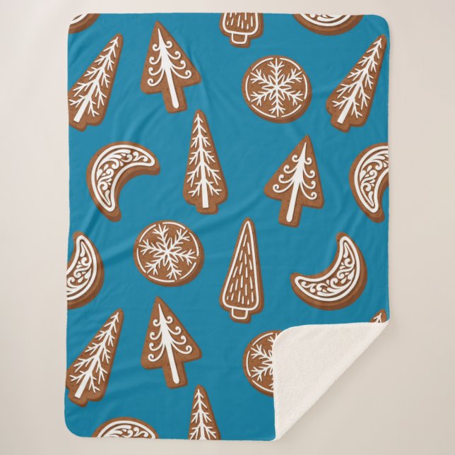 Christmas cookies sherpa blanket (Front)