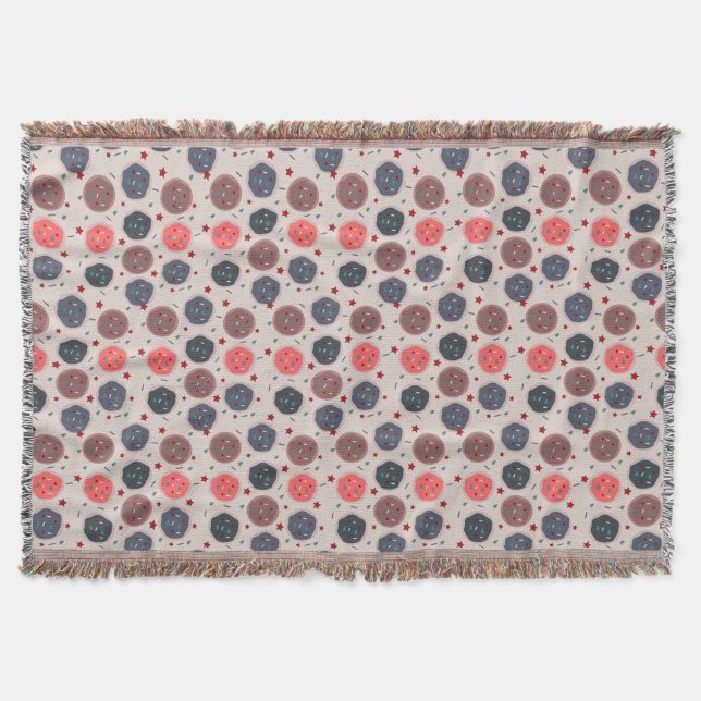 Christmas Cookies Spinkles Bakery Ditsy Pattern Throw Blanket (Front)