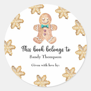 Christmas cookies - this book belongs to classic round sticker