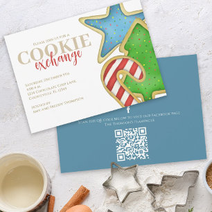 Christmas Cookies Whimsical Fun QR Code Facebook Invitation
