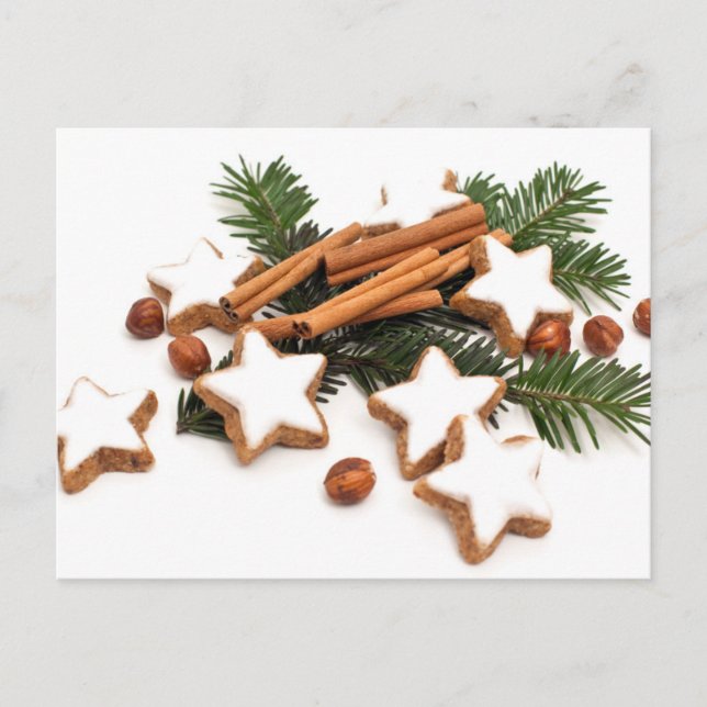 Christmas Cookies With Cinnamon Holiday Postcard (Front)