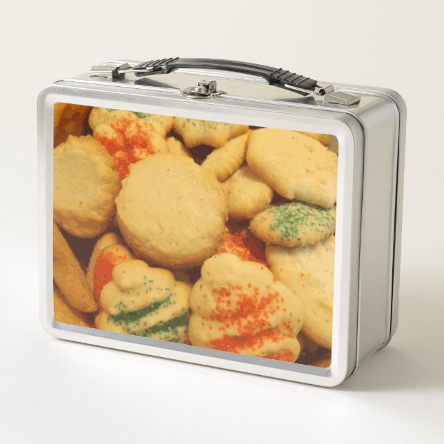 Christmas Cookies with Sugar Sprinkles Metal Lunch Box (Front)
