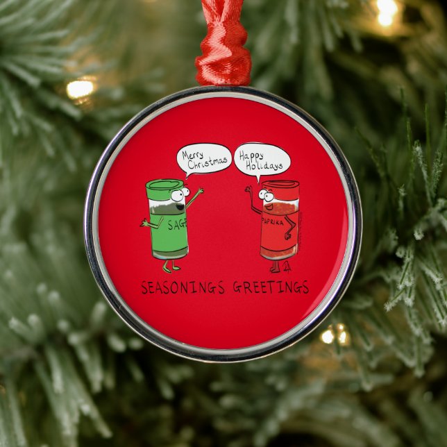 Christmas Cooking Funny Chef Spices Metal Tree Decoration (Tree)