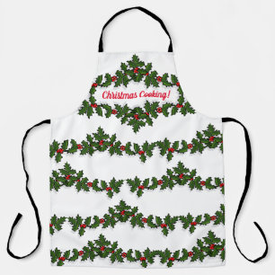 Christmas Cooking Holly Berry Holiday Fun Apron