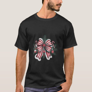 Christmas Coquette Bow red vintage Xmas Merry Chri T-Shirt