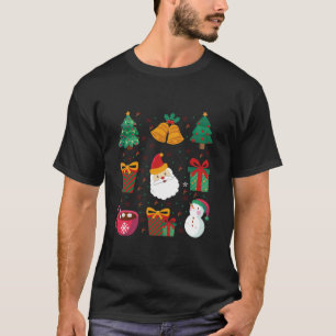 Christmas Coquette Bow Santa Xmas Tree Candy Cane T-Shirt