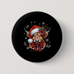 Christmas Coquette Cow Cute Moo Cow Xmas Holiday  6 Cm Round Badge