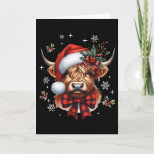 Christmas Coquette Cow Cute Moo Cow Xmas Holiday Card