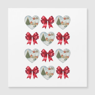 Christmas Coquette Heart and Bows Pattern