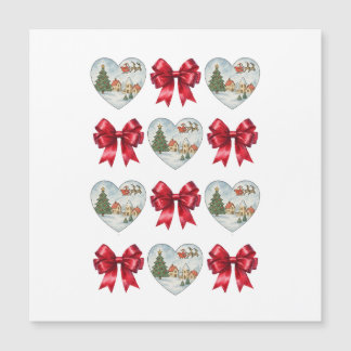 Christmas Coquette Heart and Bows Pattern