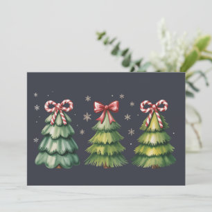 Christmas Coquette Tree Bow Winter Holiday Card