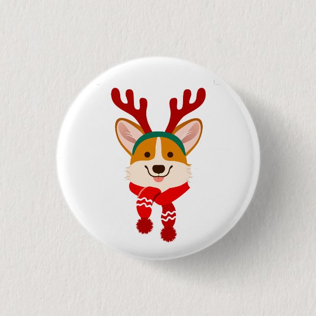 Christmas Corgi 3 Cm Round Badge (Front)