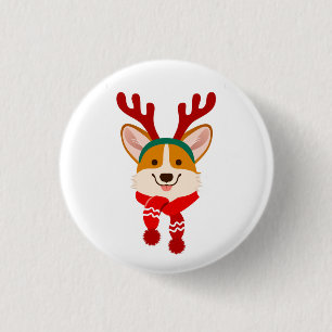 Christmas Corgi 3 Cm Round Badge