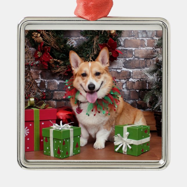Christmas - Corgi - Cal Metal Tree Decoration (Front)