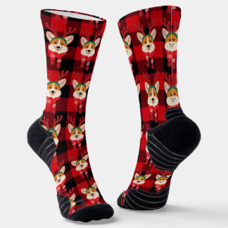 Christmas Corgi Crew Socks