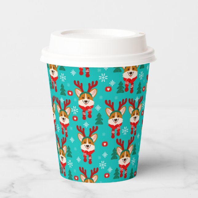 Christmas Corgi Dog Paper cup (Front)