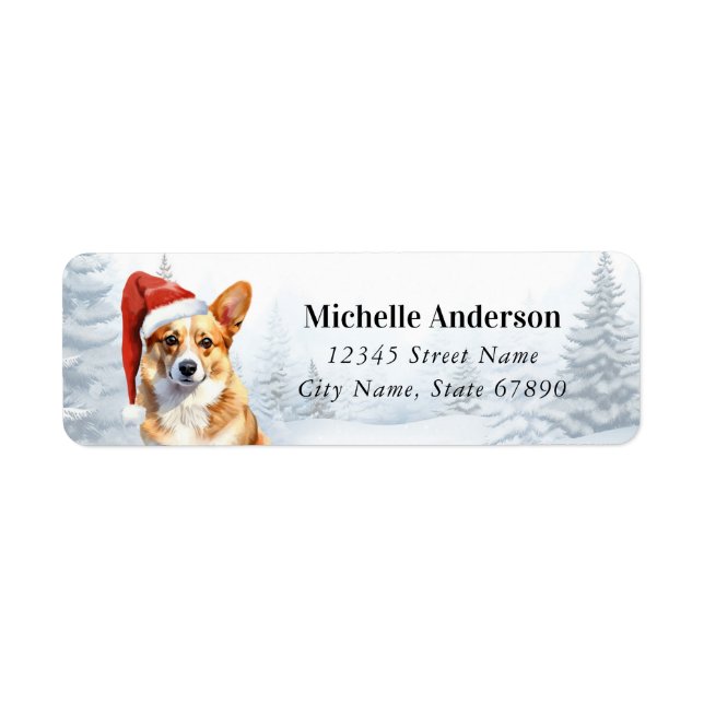 Christmas Corgi Dog Return Address Labels (Front)