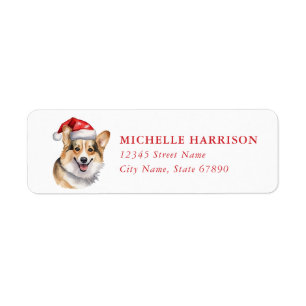 Christmas Corgi Dog Return Address Labels