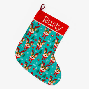 Christmas Corgi Dog Stocking