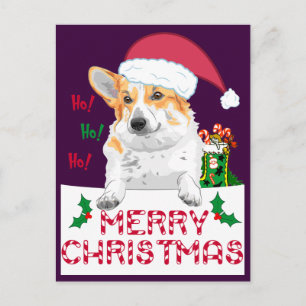 Christmas Corgi Holiday Postcard
