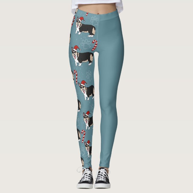 Christmas Corgi Pup Leggings (Front)