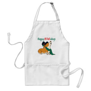 Christmas Corgi Singing Apron