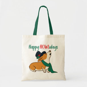 Christmas Corgi Singing Tote Bag