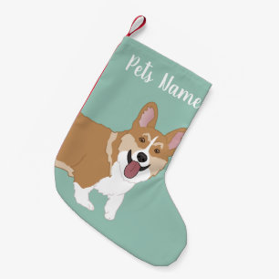 Christmas Corgi  Small Christmas Stocking