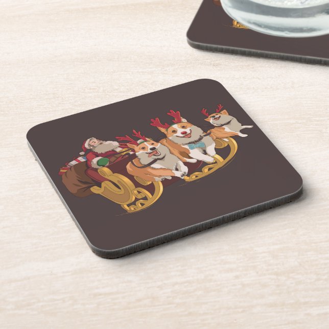 Christmas corgis coaster (Left Side)