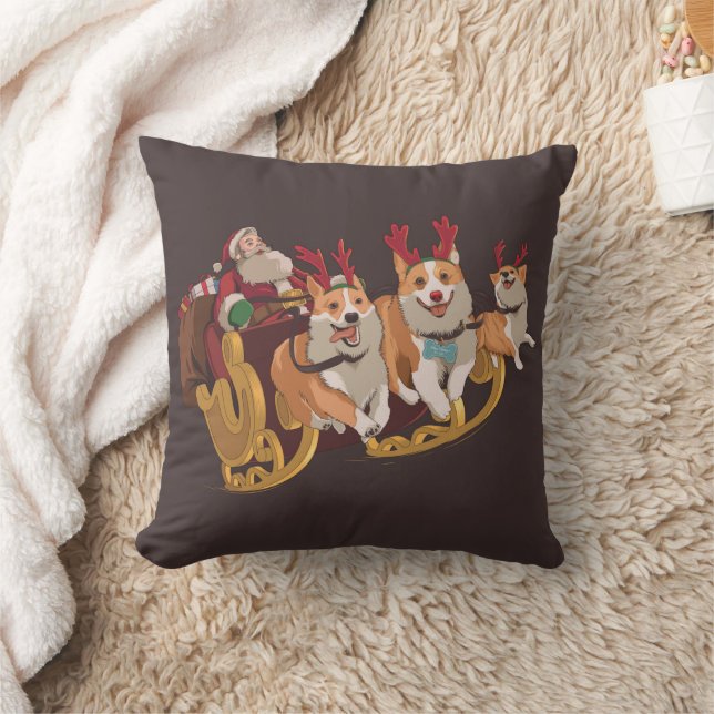 Christmas corgis cushion (Blanket)