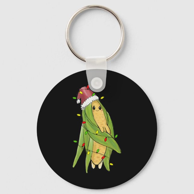 Christmas Corn – Cute Corn Lovers Funny Christmas  Key Ring (Front)