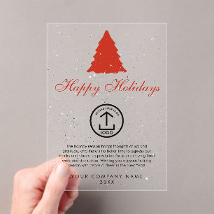 Christmas Corporate Business Logo Holiday Card Acrylic Invitations