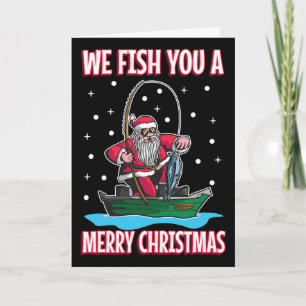 Christmas Costume Fisherman Fishing Funny Cool San Card