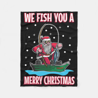 Christmas Costume Fisherman Fishing Funny Cool San Fleece Blanket