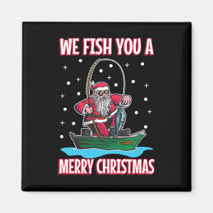Christmas Costume Fisherman Fishing Funny Cool San Magnet