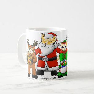 Christmas Costume Shopping Family Cats Coffee Mug