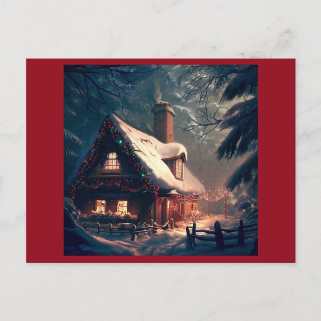 Christmas Cottage 2 Holiday Postcard (Front)