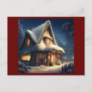 Christmas Cottage 6 Holiday Postcard