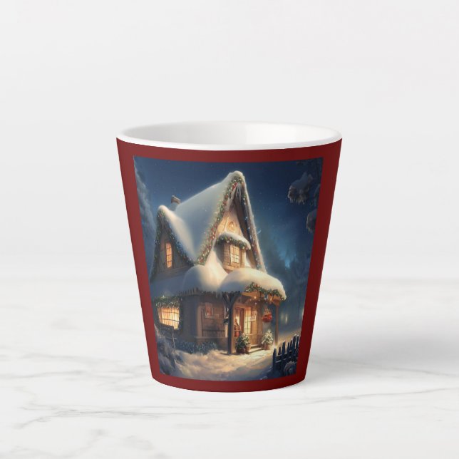 Christmas Cottage 6 Latte Mug (Front)