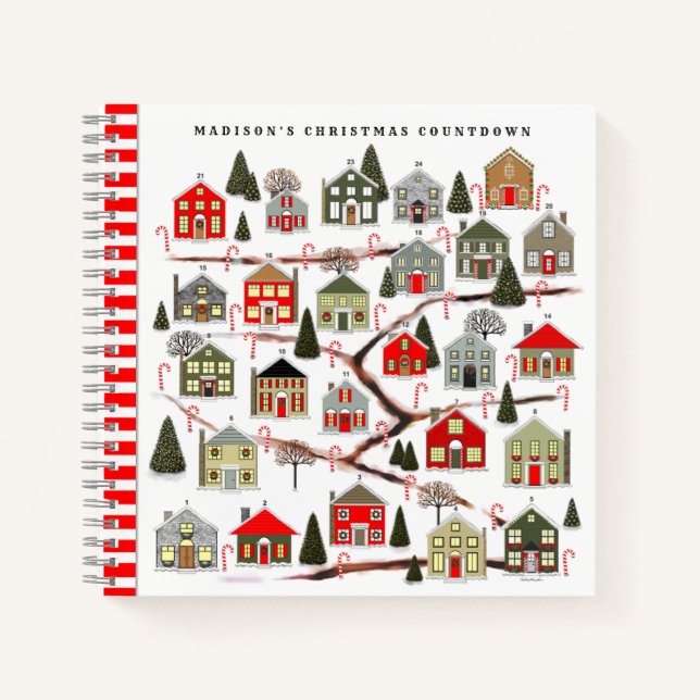 Christmas Countdown Holiday Planner Notebook (Front)