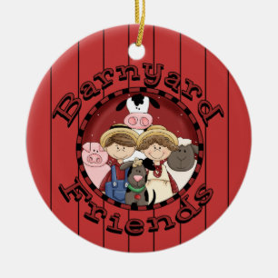 Christmas Country Fun Animal Friends Ceramic Tree Decoration