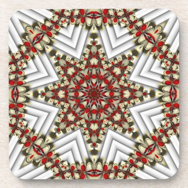 Christmas Country Patchwork Cork Coasters (Front)