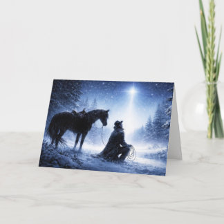 Christmas Country Western Cowboy North Star Card