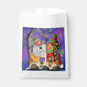 Christmas Couple Gnomes Favour Bag
