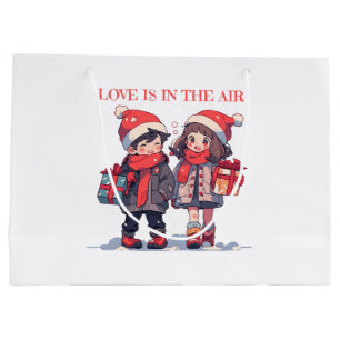 Christmas couple - Love is in the air Large Gift Bag
