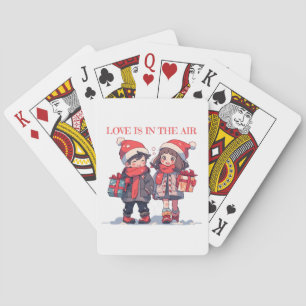 Christmas couple - Love is in the air Playing Cards