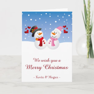 Christmas couple of snowmen funny holidays holiday card