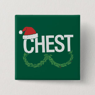 Christmas Couples Matching Chest and Nuts Xmas 15 Cm Square Badge